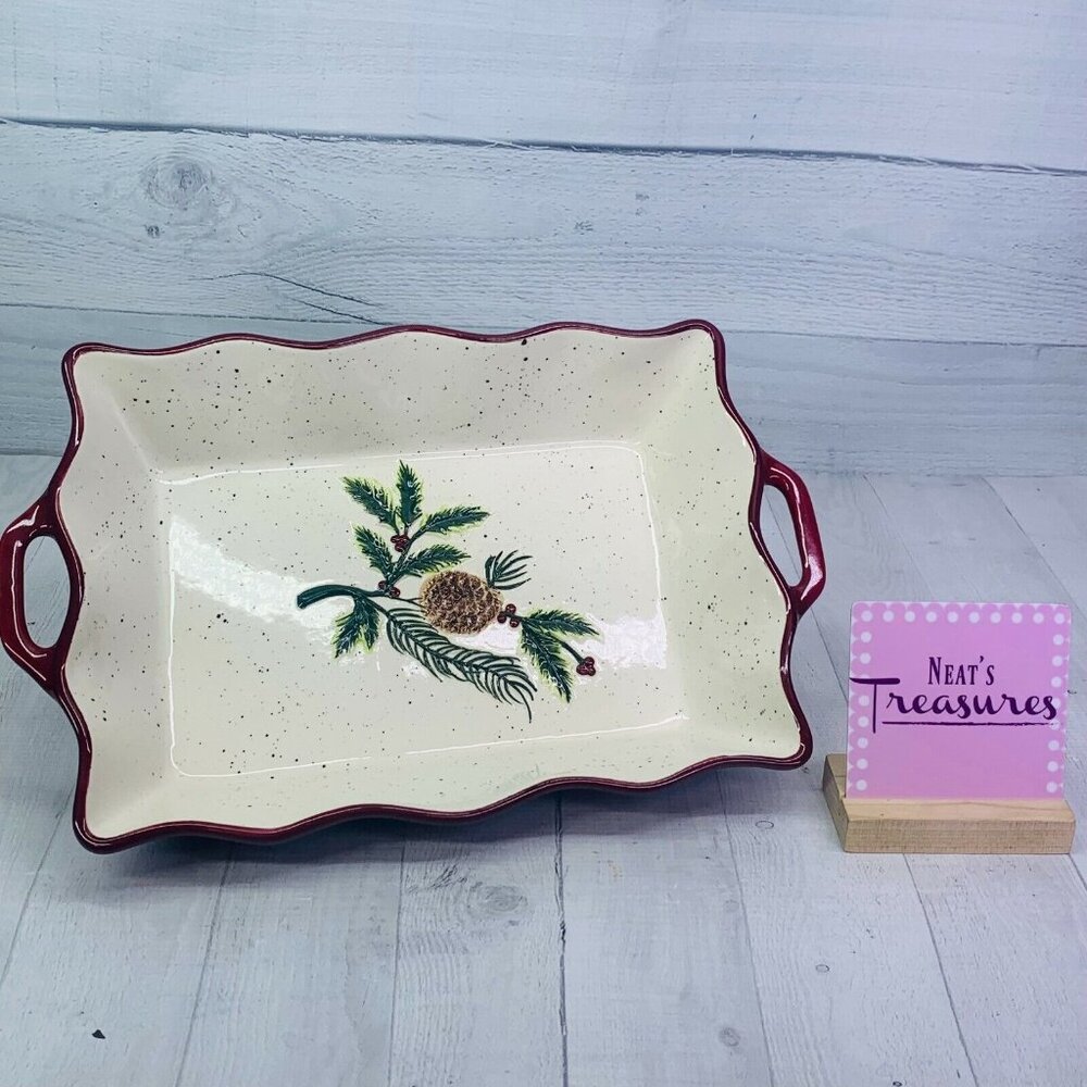 Hobby Lobby CHRISTAMAS TRADITION 2013 Rectangle Speckled Large 4 Qt Baking Pan